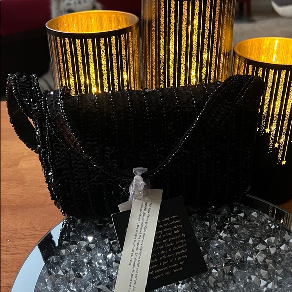 Black Sequin Evening Bag - Picture 2 of 3